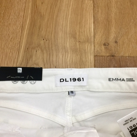 DL1961 Emma Power Legging Dawson White Skinny Destroyed Knee Jeans - Picture 6 of 10